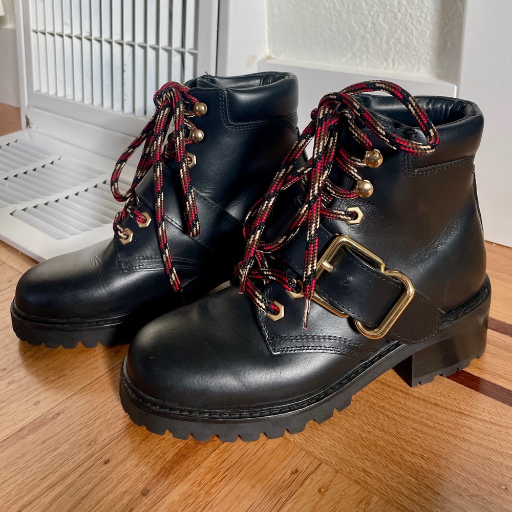 SANDRO Paris Lace Up Buckle Boot